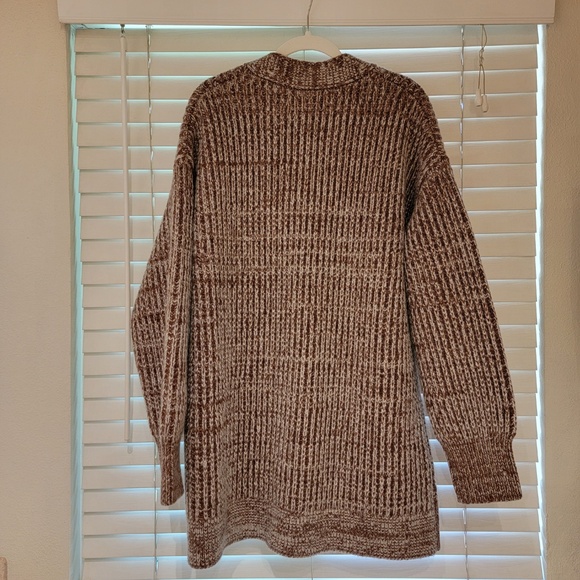 Banana Republic Open Front Cardigan Medium Brown Tan Heavy Chunky Knit NWOT NEW - Picture 2 of 8